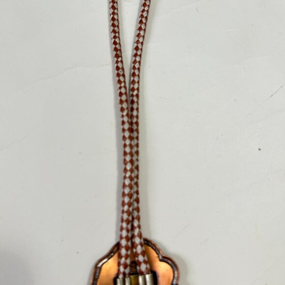 Solid Copper Thunderbird Slide Bolo Tie Native American Southwestern Stamped - Picture 10 of 13